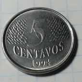 Монета Бразилії 5 сентавос 1994