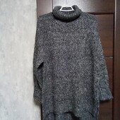 Брендовый новый теплый свитер с удлиненной спинкой р.14-16.