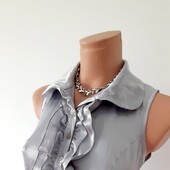 Платье атлас "серебро" с поясом пог 43 см