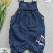 Дитячий джинсовий літній комбінезон 1,5-2 роки пісочник для дівчинки