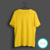 ⇑ Базова футболка з бавовни жовта, розмір 2XL