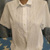 Блузка из батиста с вышивкой на женщину L/XL,см.замеры