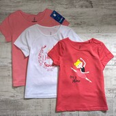 3шт футболка на девочку lupilu,цена за комплект размер 98/104.