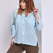 Стильна жіноча блуза в блакитному кольорі, розмір на вибір