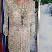 Шелковая невесомая прозрачная блуза- туника на . 42-44