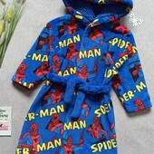 Дитячий плюшевий халат 3-4 роки людина павук халатик махровий з капюшоном для хлопчика