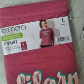 Esmara брендовая новая хлопковая футболка цвет малиновый размер L евро 44/ 46