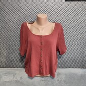 Женская брендовая укороченная блузка на пуговицах на пышные формы, р.3XL