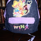 Джинсовый рюкзак для девочки Winx, отделка вельвет, стразы