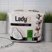 Гігієнічні прокладки LadyFit cotton pad (Туреччина), Normal 5 капель, 8 шт