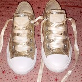 Золотистые кеды конверсы Converse original стелька 20 см