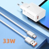 Швидкісний зарядний пристрій 33W + 1 м кабеля Usb+ type -c