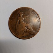 Монета one penny 1900