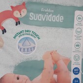 60 шт Подгузники Fraldas Suavidade 2 3-6kg Continente do Bebé