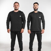 Термобелье the north face н3052 флисовый начес комплект брюки и кофта мужской tnf -20°с черный