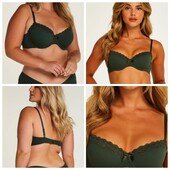 Hunkemoller! Жіночий бюстгальтер в рубчик 85Е combu green! Лот 33