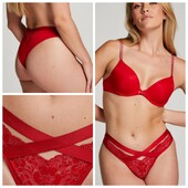 Hunkemoller! Сучасні жіночі труси з резинками і сріблом S розмір tango red! Лот 4