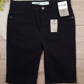 Нові дитячі джинсові стрейчові шорти 12-13 років скінні skinny чорні для хлопчика стрейчеві