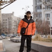 Комплект чоловічий: куртка Active TNF чорно-памарачева + штани tnf чорні. Барсетка tnf у подарунок!