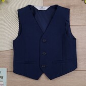 Дитяча синя жилетка 1,5-2 роки H&M ошатний жилет для хлопчика
