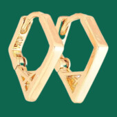 Нові оригінальні сережки-ромби Xuping, позолота 18К.
