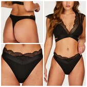 Hunkemoller! Високі жіночі труси з мереживом, стрінги Хл розмір caviar! Лот 106