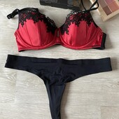 Атласный бюстик 65с и трусы
