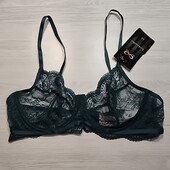 Hunkemoller! Повністю мереживний жіночий бюстгальтер на кісточках 70Д deep teal! Лот 230
