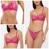 Hunkemoller! Мереживний жіночий бюстгальтер на кісточках 75Е fandango pink! Лот 281