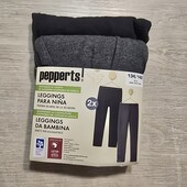 Пеппертс! Трикотажні лосіни для дівчинки, лосини для дівчинки 134/140, в лоті 2 шт! Лот 3
