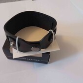 Браслет із натуральної шкіри |  Genuine Leather |  21,5 см чорний  унісекс 