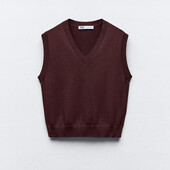Новий Трикотажний топ/безрукавка з окантовкою в рубчик zara