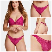 Hunkemoller! Мереживні жіночі труси, стрінги з широкою резинкою Хл розмір festival fuchsia! Лот 193