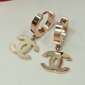 Очаровательные серьги-висюльки Chanel. Мед.сталь.