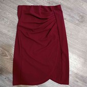 ✓Shein,нарядная юбка бордо 
