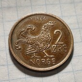 Монета Норвегії 2 ере 1964