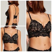 Hunkemoller! Комфортний жіночий комплект: бюстгальтер без кісточок 75С caviar, трусики стрінги S роз