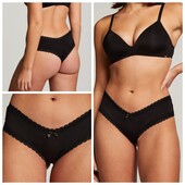 Hunkemoller! Якісні жіночі труси з мереживним оздобленням S розмір caviar! Лот 34