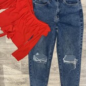 Джинси мом котонові XL 12-14р. 32p