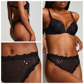 Hunkemoller! Напівпрозорі жіночі труси, стрінги S розмір caviar! Лот 467