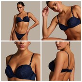 Hunkemoller noir! Неймовірний жіночий бюстгальтер з камінцями 70С pageant blue! Лот 46