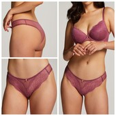 Hunkemoller! Елегантні жіночі труси із мережива і сіточки Л розмір grape nectar! Лот 869
