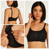 Hunkemoller! Комфортний жіночий топ-бюст з мереживом і застібкою спереду S розмір caviar! Лот 920