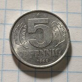 Монета Германії 5 пфенінгів 1968