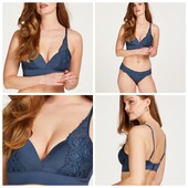 Hunkemoller! Комфортний жіночий бюстгальтер з мереживом 85Д dark denim! Лот 60
