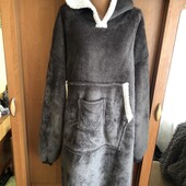 Меховушка довга, плюшева туника, халат, плаття, худи, 4-6XL. слип, пижама, плед