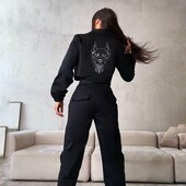 жіночий стильний костюм весна джогери і бомбер