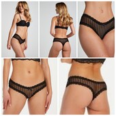 Hunkemoller! Напівпрозорі жіночі труси з мпреживним оздобленням Хл розмір caviar! Лот 243