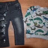 Джинси Next + кофтинка H&M 86см. 12-18міс