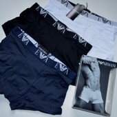 3 штуки в лоті труси-шорти Emporio Armani CC715-111357 M 3 шт. білий/чорний/темно-синій (8055185926